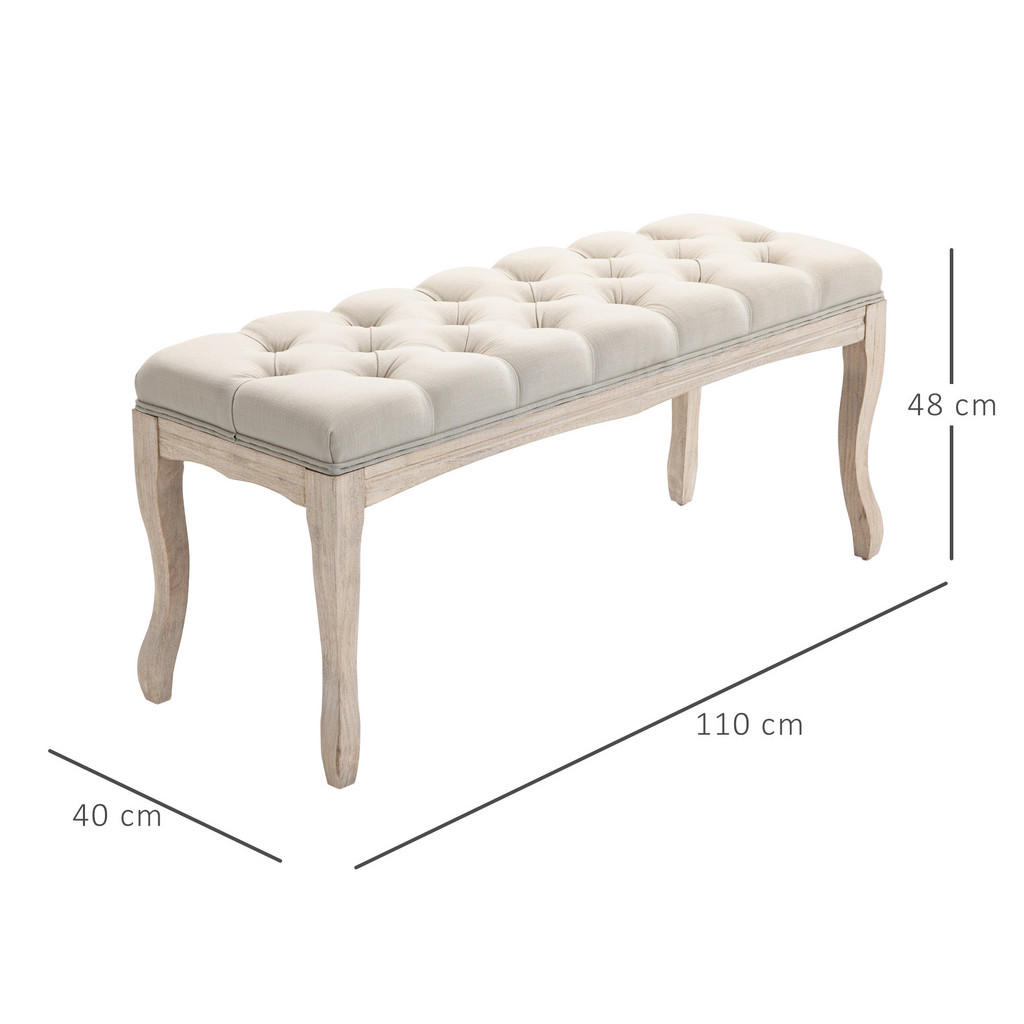 Thumbnail - Homcom Vintage, Beige, Kunststoff, 40x48x110 cm, Esszimmer, Bänke, Sitzbänke