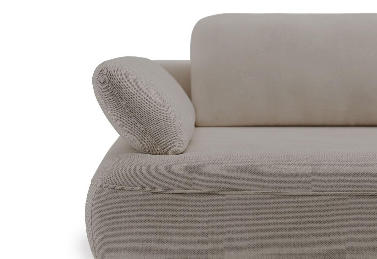 ECKSOFA Avolla Beige rechts - Beige/Schwarz, Textil/Metall (186/284cm) - Selsey