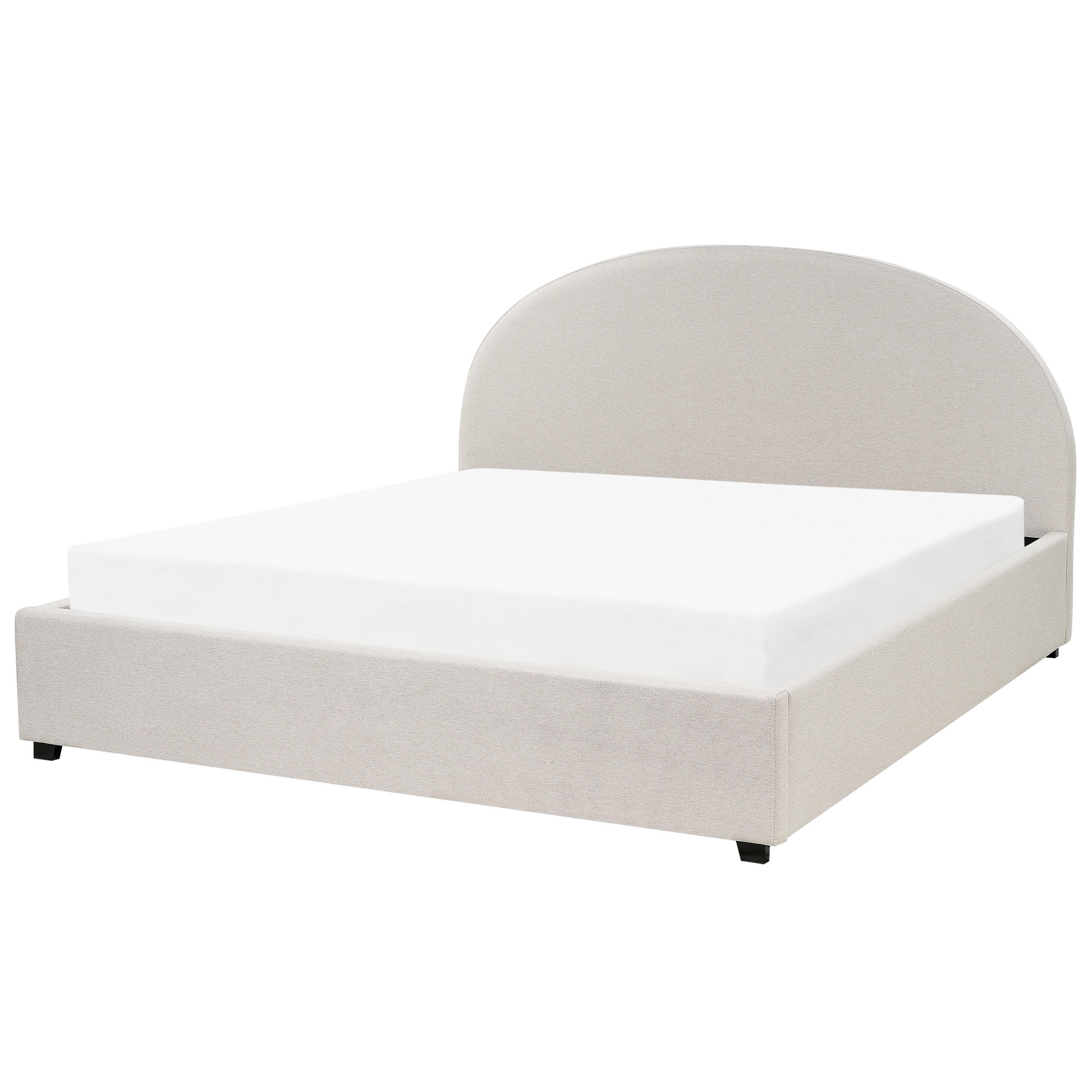 POLSTERBETT Hellbeige 180x200 cm Vaucluse - Creme, Textil/Metall (180/200cm) - Beliani