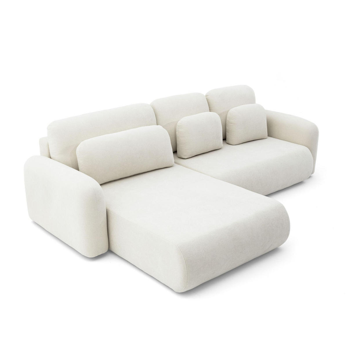 ECKSOFA NEST L Universal mit Schlaffunktion 157x240 Webstoff Weiß - Schwarz/Weiß, Holz/Textil (280/187cm) - Muffo