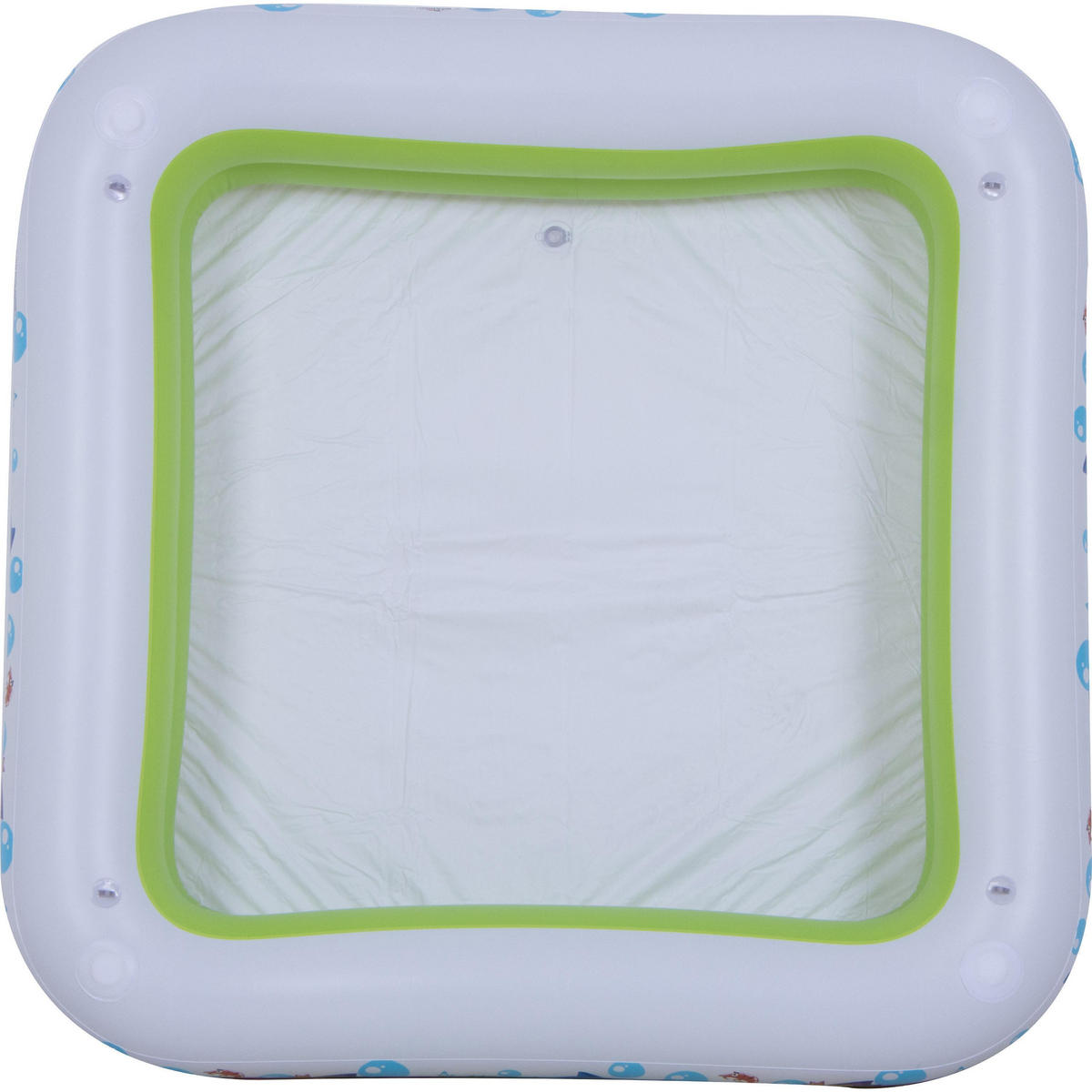 PLANSCHBECKEN aufblasbarer Pool mit Sonnenschutzdach "Square" 143x143x123 cm - Grün, Kunststoff (143/143/123cm) - SunClub