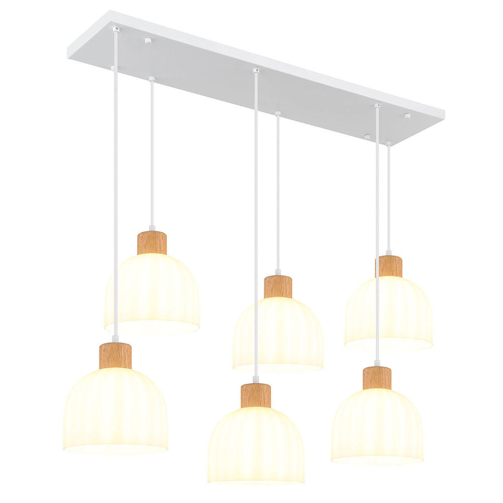 LED PENDELLEUCHTE SWANSON Metall, Weiß matt, kürzbar - Weiß, Holz (105/36/120cm) - Globo Lighting