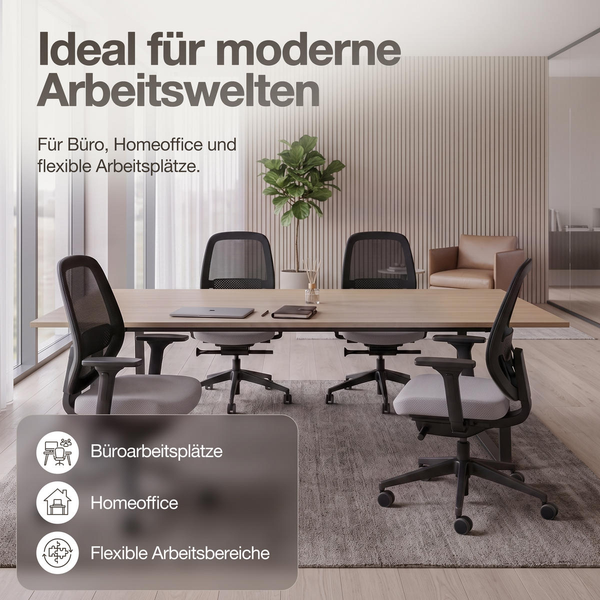 DREHSTUHL Ergonomischer Bürostuhl Atessa mit Netzrücken / Keine Hellgrau Netzrücken für Luftzirkulation - Hellgrau, Textil (62.5/99.8/45cm) - ASSMANN
