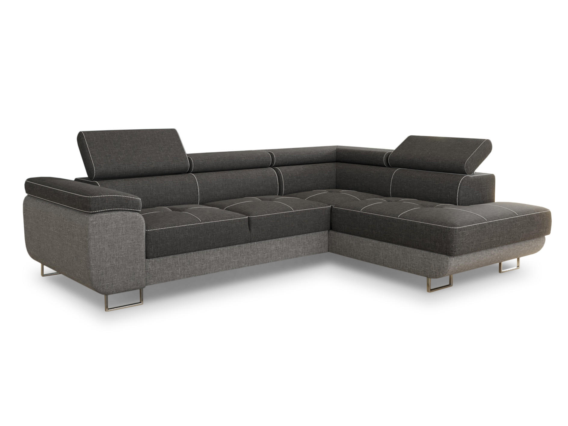 ECKSOFA Caris, Seite: Rechts - Hellgrau/Grau, Holz/Textil (273/203cm) - Sofnet