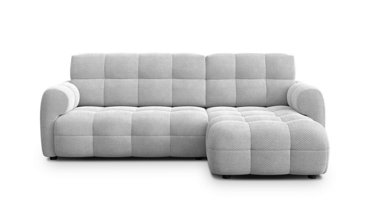 ECKSOFA MELLOW 3-Sitzer, hellgrau - Hellgrau/Schwarz, Holz/Textil (232/156cm) - Courtois Laville