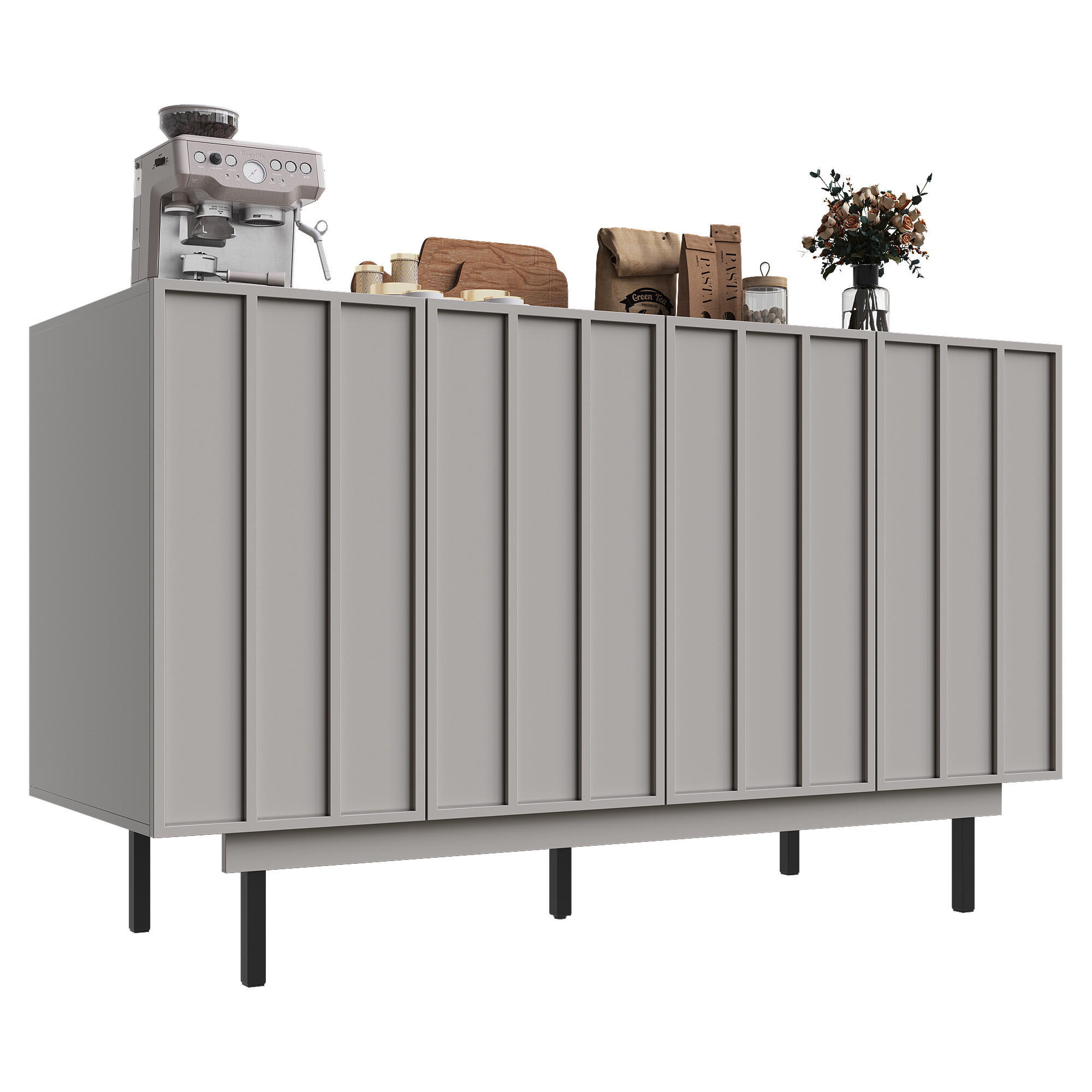 SIDEBOARD Schlicht Modern Mattgrau 140/39/83 cm - Grau, Holzwerkstoff (38.5/82.5/140cm) - Urban Meuble