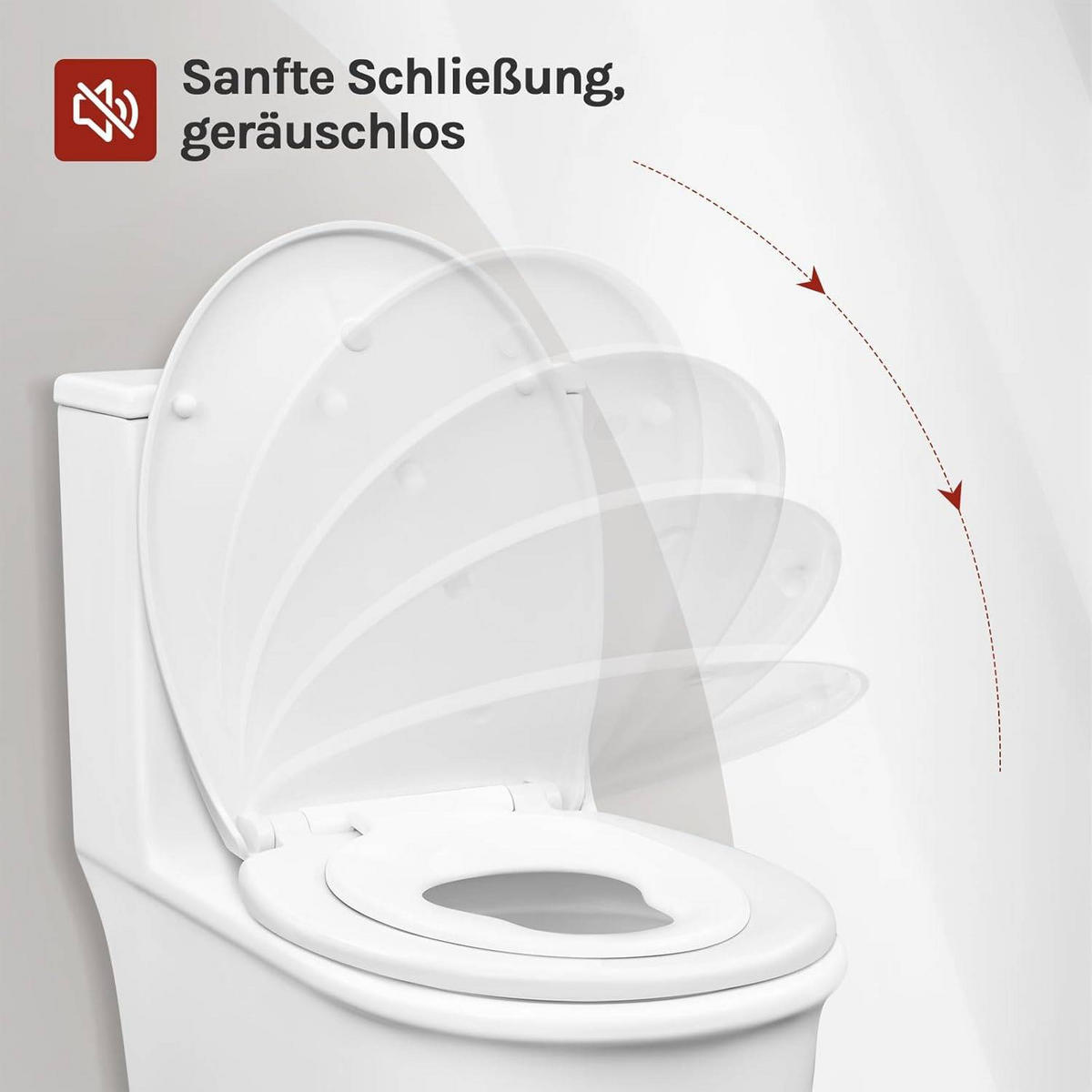 WC SITZ Deckel Absenkautomatik, Kunststoff, Fix-Clip - Weiß, Kunststoff (37/3/44cm) - Woltu