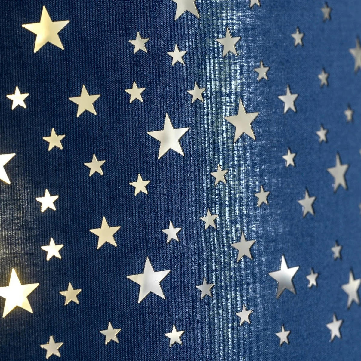 LAMPENHAUBE STARDUST Marineblau Star Easy Fit - Grau, Textil (25/25/18cm) - CGC Europe