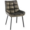 STUHL Samt anthrazit - Anthrazit/Schwarz, Textil/Metall (58/84/57cm) - CLP