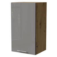 KÜCHENHÄNGESCHRANK Essen W2/40 Grau Hochglanz / Eiche Artisan Matt 40 / 32,5 / 72cm - Eiche Artisan/Grau, Holz/Holzwerkstoff (40/72/32.5cm) - Feldmann-Wohnen