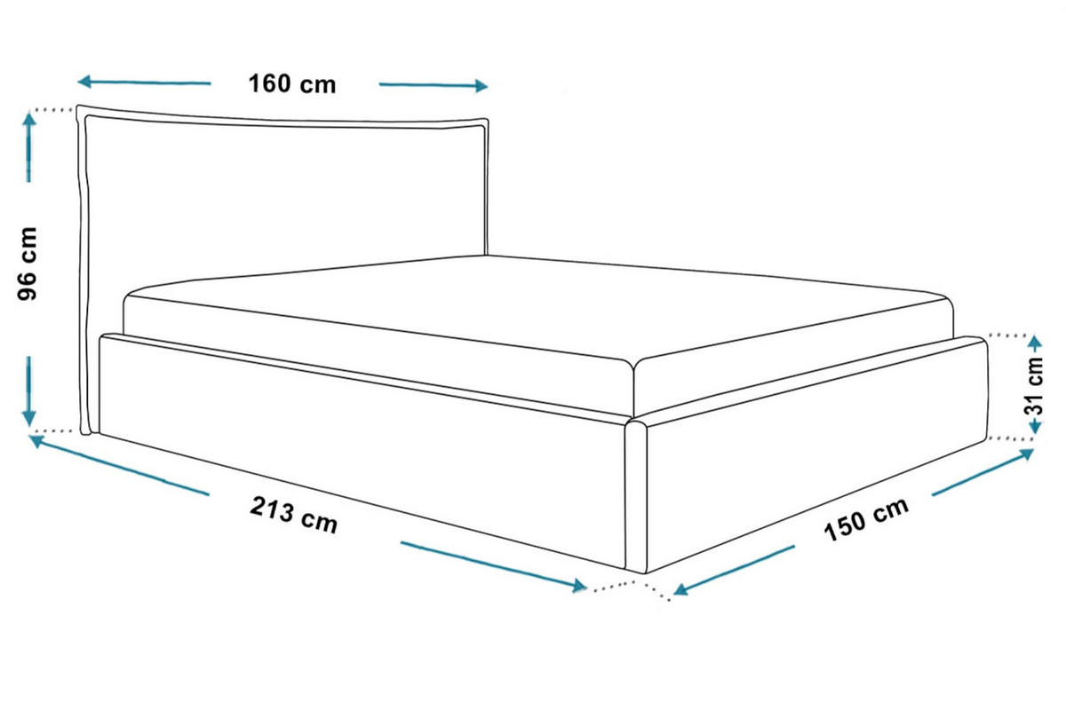 BETT 140x200 - Polsterbett mit Bettkasten und Holzrahmen - Modern Betten - Eleganter Puente-Stoff - Kollektion Rimini - Grau - Grau, Holz/Textil (140/200cm) - Alpi-Möbel