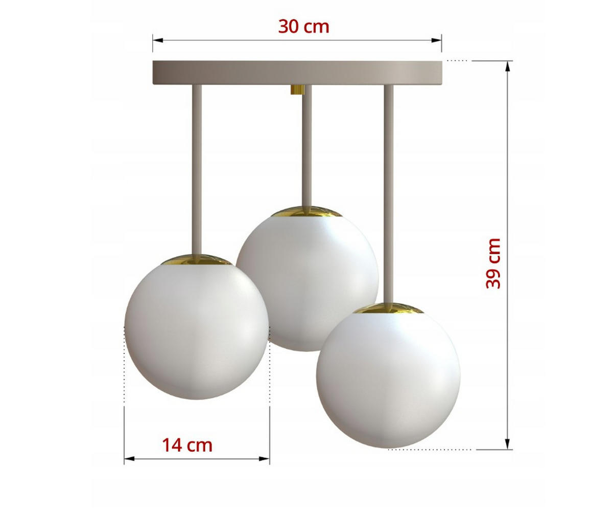 DECKENLEUCHTE ECRU II - Beige/Goldfarben, Glas/Metall (40/40/39cm) - kiki design
