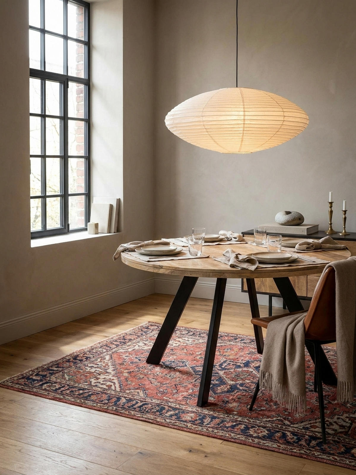 ESSZIMMERTISCH – Rund Mango Massivholz 120x120x76 cm Metallbeine - Schwarz/Braun, Holz/Metall (120/120/76cm) - KADIMA DESIGN