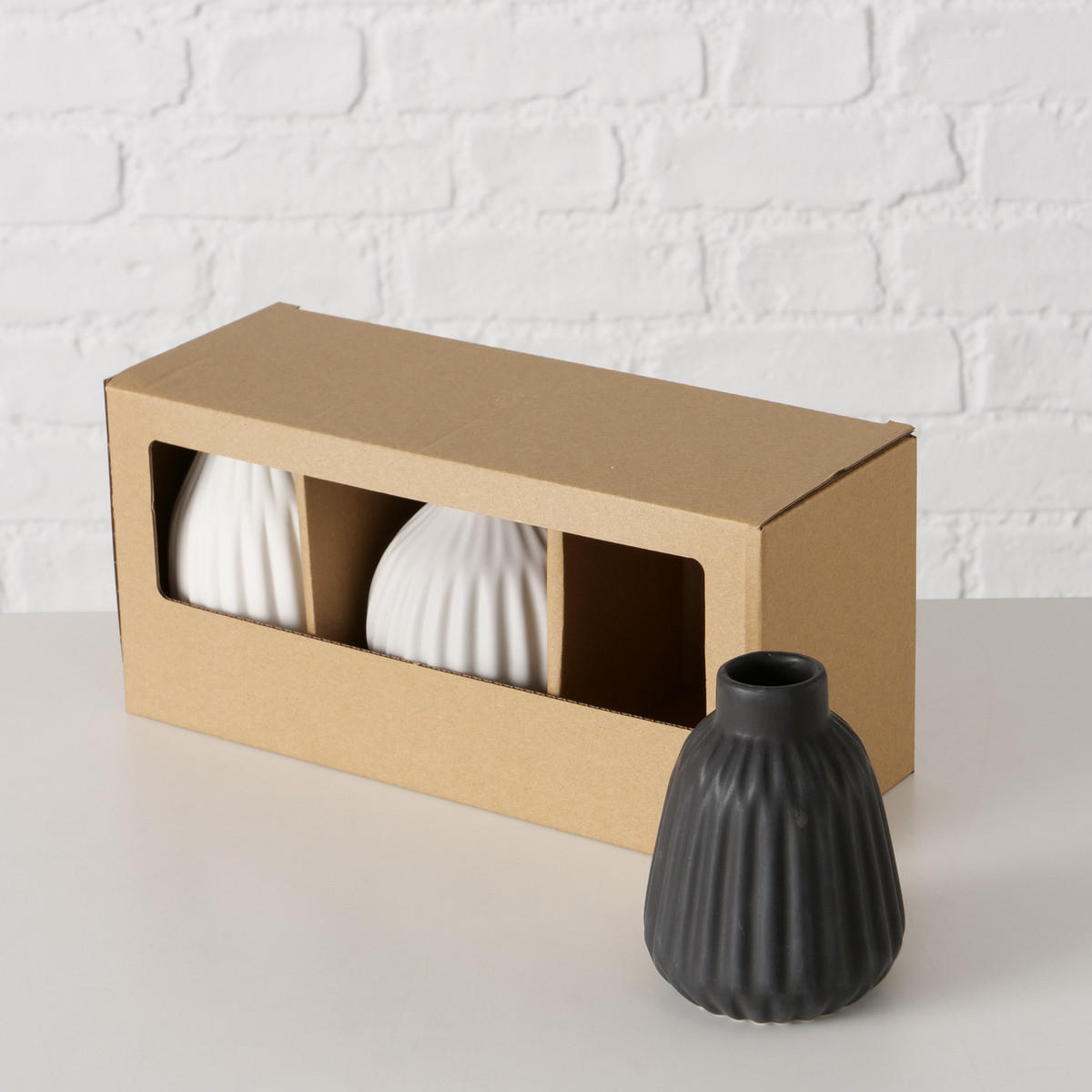 VASEN Keramik Matt Esko 3er-Set - Multicolor, Keramik (11cm) - Boltze Home