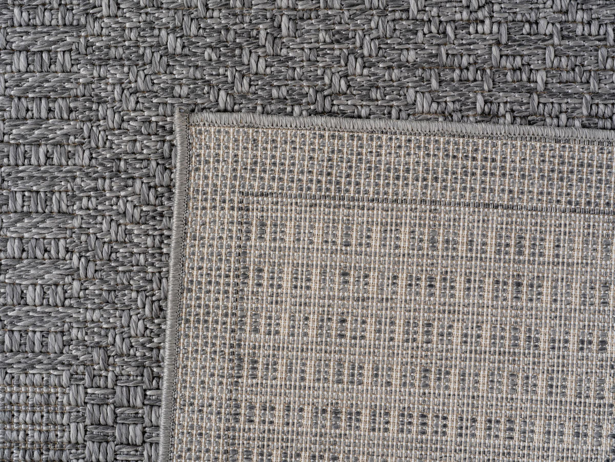 TEPPICH In-/Outdoor Flachgewebe Karomuster Polypropylen Küche Grau Rechteckig 200x290 - Grau, Textil (200/290cm) - KADIMA DESIGN