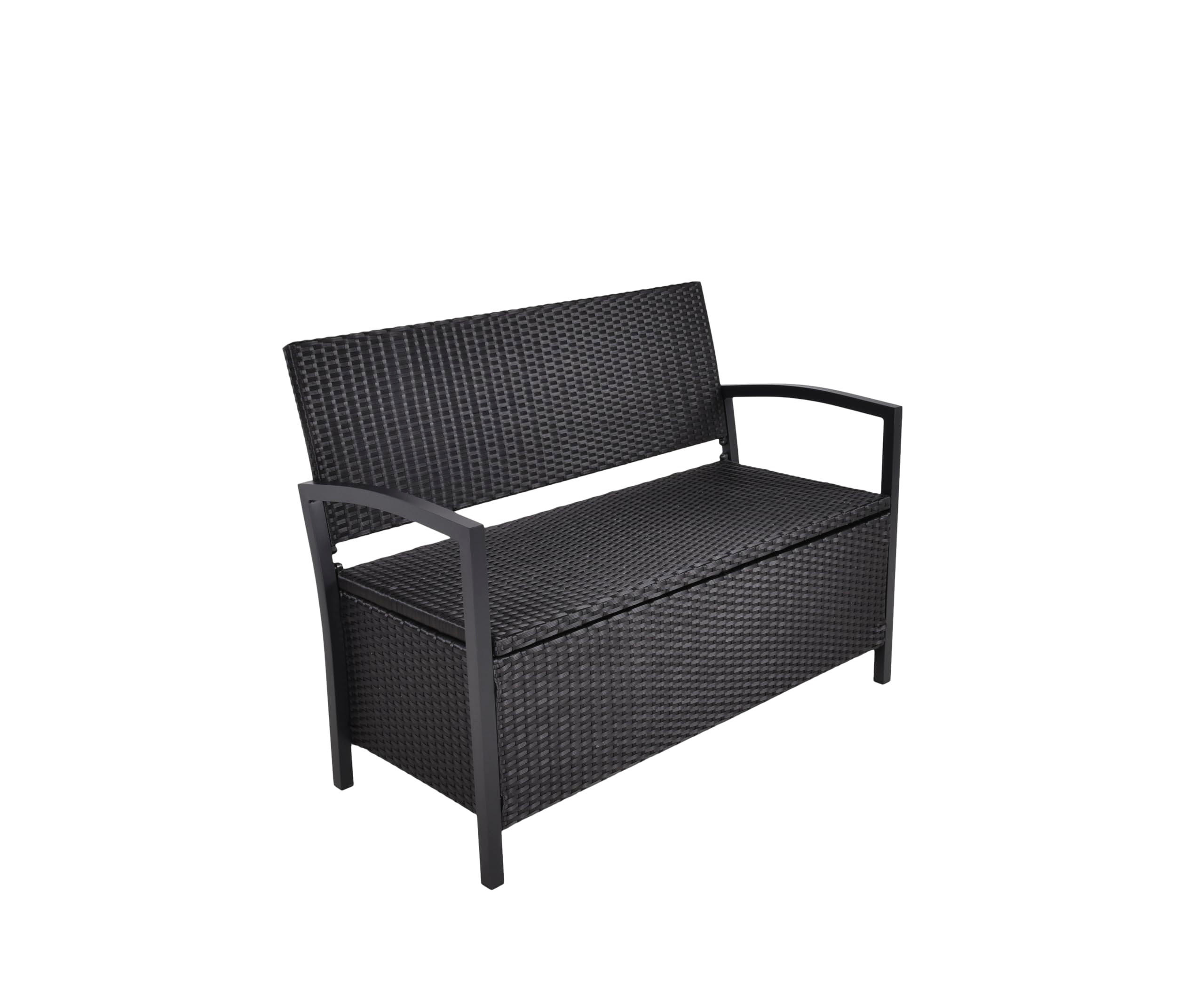 Deluke Parkbank Schwarz 117x86x58 cm