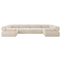 WOHNLANDSCHAFT modulares Sofa Birno-U2 - 380x190x70 cm Beige Cord - Beige, Holzwerkstoff/Textil (380/70/190cm) - ALTDECOR