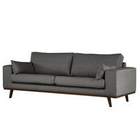 2-SITZER SOFA - Dunkelgrau/Buchefarben, Buchenholz/Textil (197/81/88cm) - home24