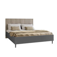 DOPPELBETT Luk II 160/200 cm ohne Matratze, Lattenrost, Bettkasten, grau, beige - Beige/Grau, Kunststoff (160/200cm) - Margaret Hadas24