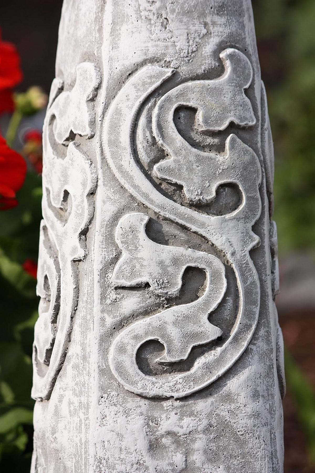 STEINSKULPTUR Steinfigur Obelisk, Frostfest, massiver Steinguss - Grau, Stein (14/47/14cm) - stoneandstyle