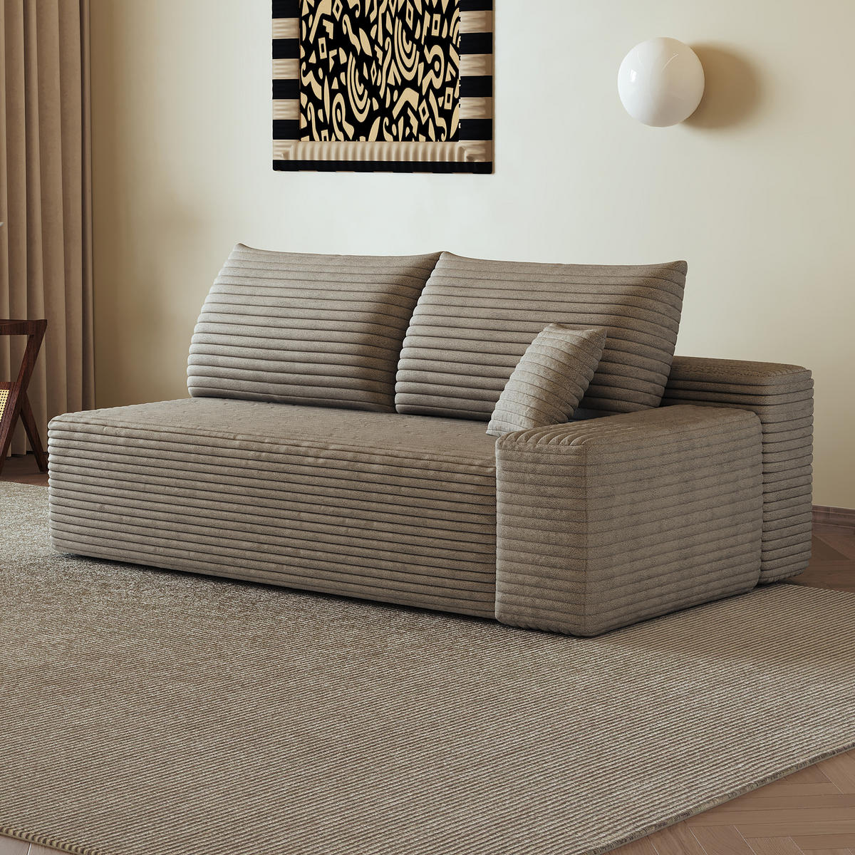 SOFAELEMENT DE-34721 rechte Chaiselongue Kamel - Sandfarben, Textil (95/83/175cm) - ComfortXL
