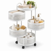 VOZÍK Bílý kulatý 5-úrovní - bílá, kov/plast (33/79.5/33cm) - Relaxdays
