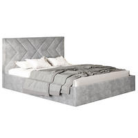 BETT Grau OLDO 1 Gepolstert Hydrophobes Gewebe 120x200 cm - Grau, Textil (120/200cm) - Sepro Meble