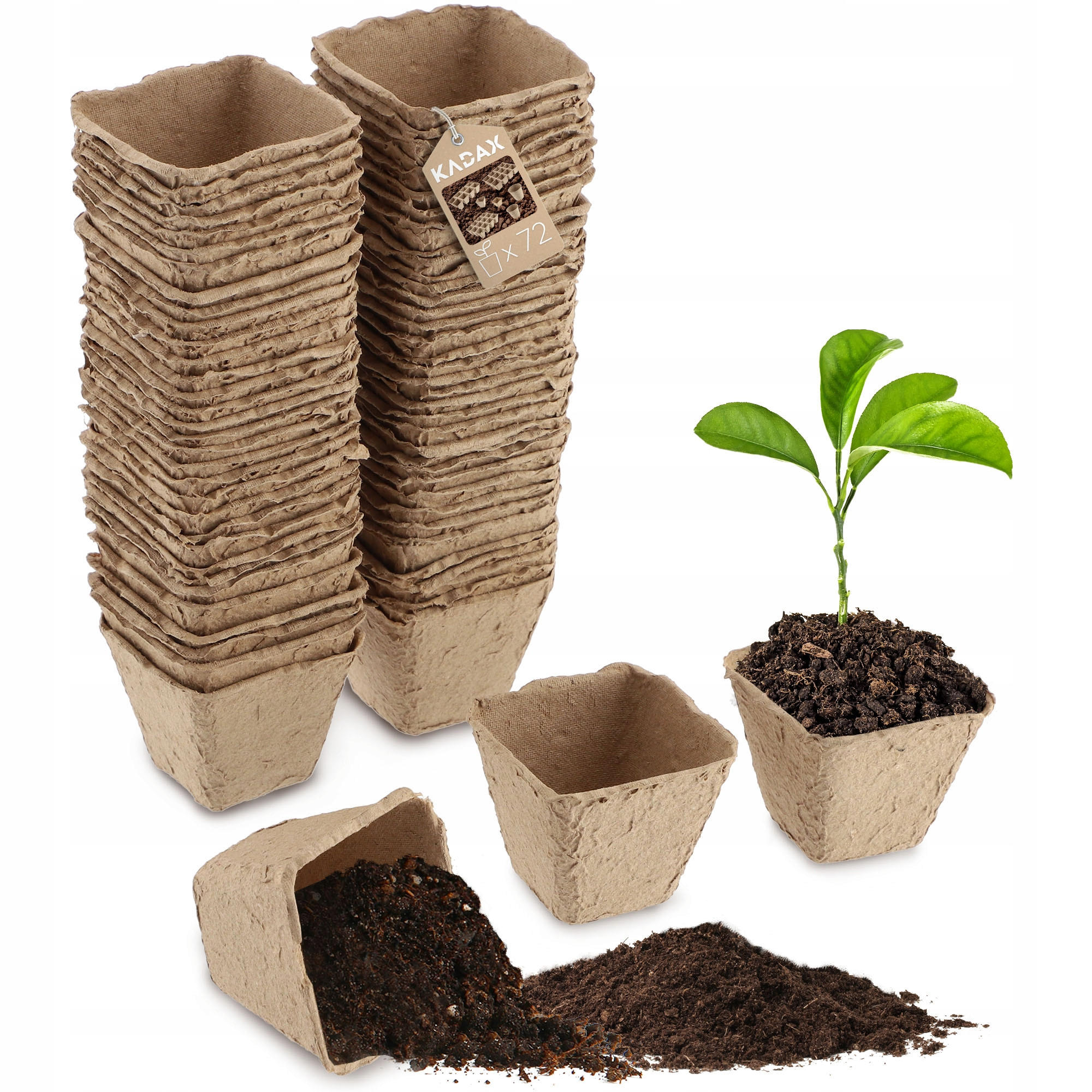 TORFTÖPFE 6 x 5 cm, 72 Stk. - Naturfarben, Naturmaterialien - KADAX
