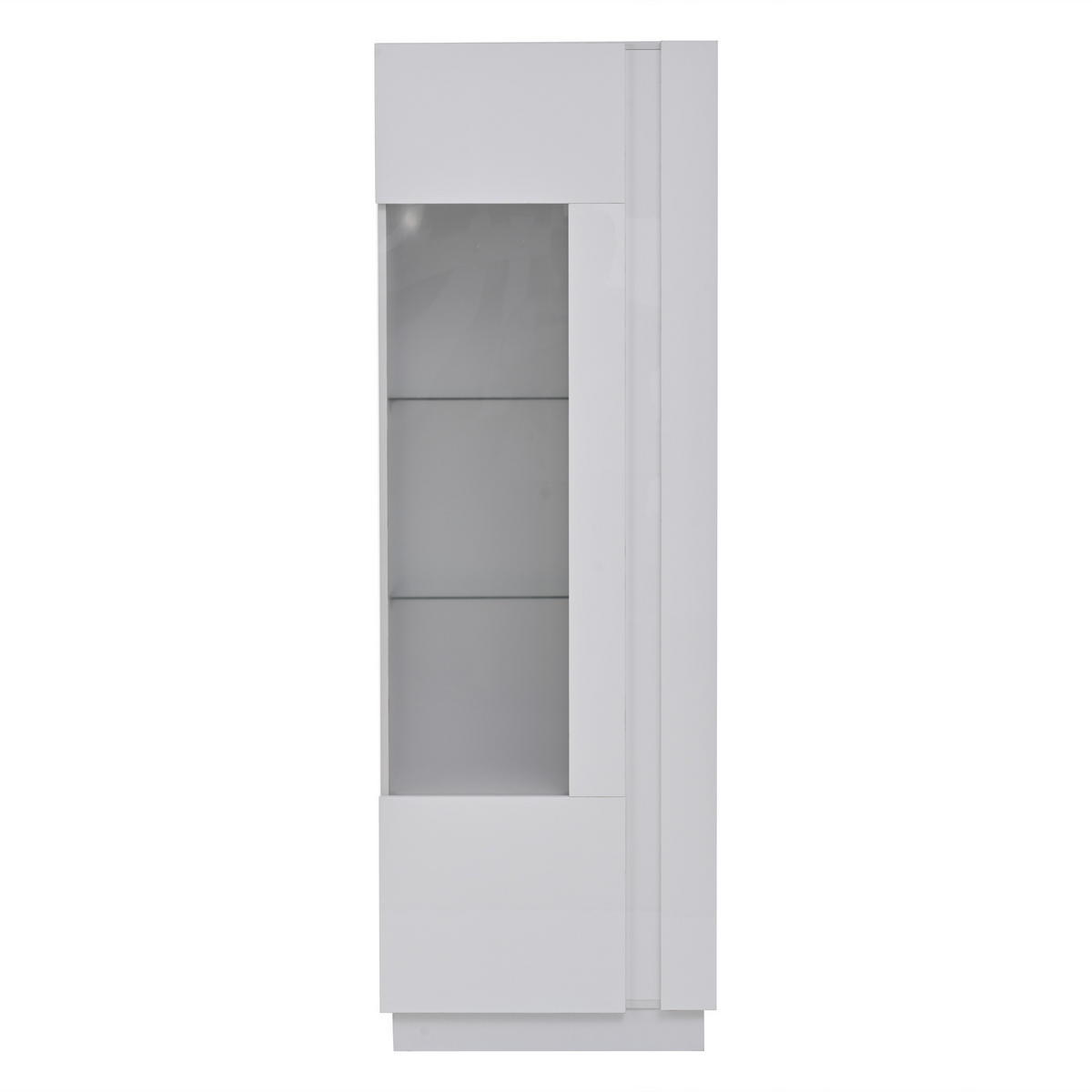 VITRINE 60/40/180 cm weiß aus Holzwerkstoff mit LED und Acrylfront - Weiß, Holzwerkstoff (60/180/40cm) - OKWISH