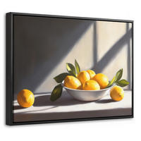 LEINWAND Bilder mit Rahmen - Zitronen - Stilleben - Gelb - 40x30 - Gelb, Textil (40/30cm) - MuchoWow