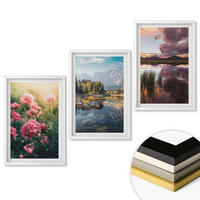 WANDBILDER 3er-Set - 40x60 cm Weißer Rahmen - Blumengarten Berge Wasser - Weiß, Kunststoff (40/60cm) - ArtPrintCave
