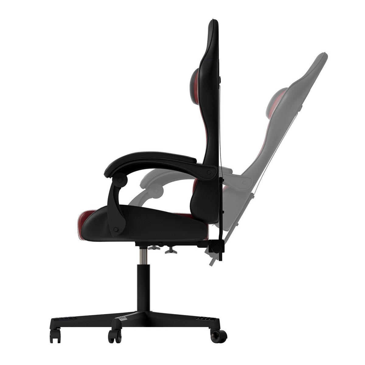 GAMINGSTUHL HyperSeat schwarz/bordeaux - Rot, Kunststoff (63/131/121cm) - Juskys