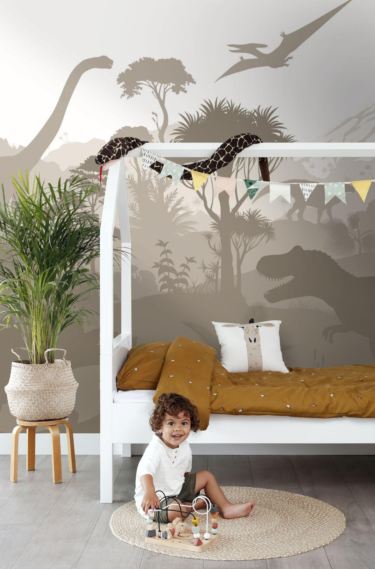 FOTOTAPETE Dinosaurier 300 x 279 cm - Braun, Papier (300/279cm) - ESTAhome
