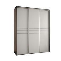 SCHWEBETÜRENSCHRANK 235,2/200/45 3-türig - Silberfarben/Schwarz, Holz/Metall (200/235/45cm) - Abiks Möbel
