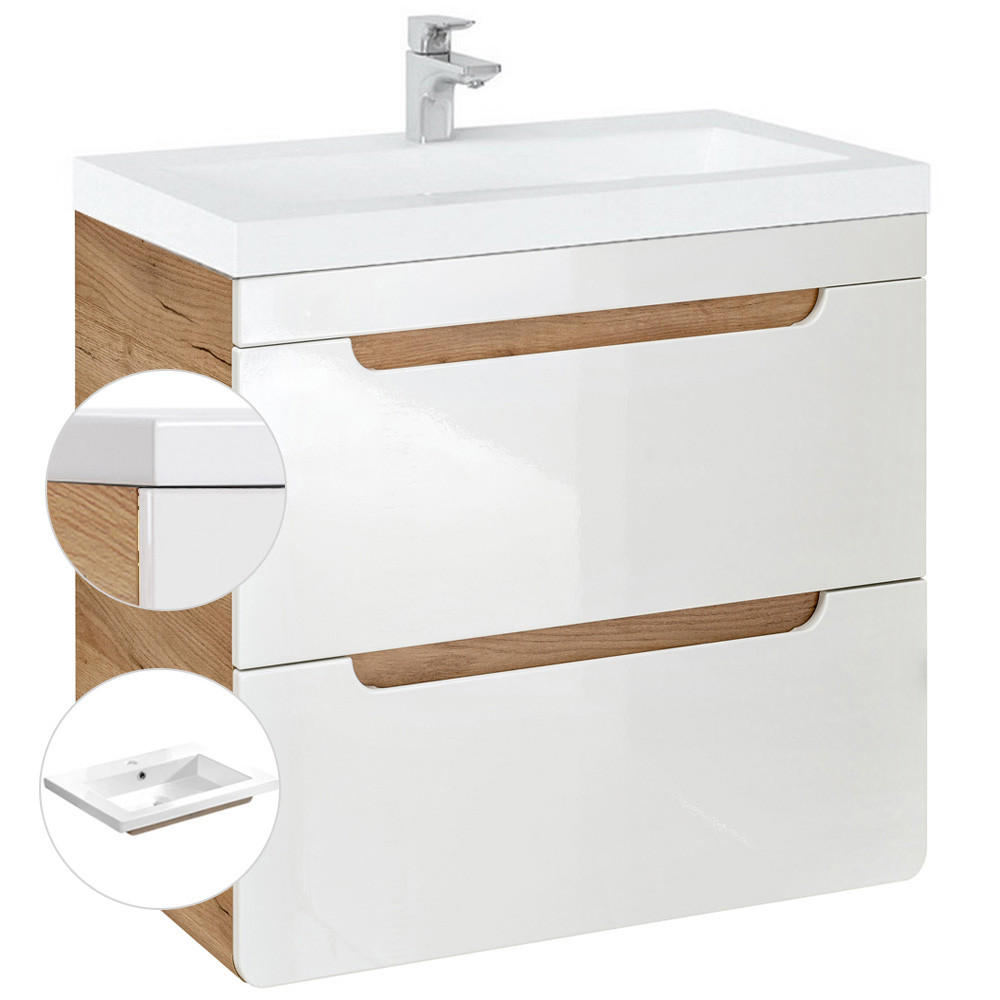 WASCHTISCH Luton-56 - Weiß, Holzwerkstoff (61/63/46cm) - Lomado