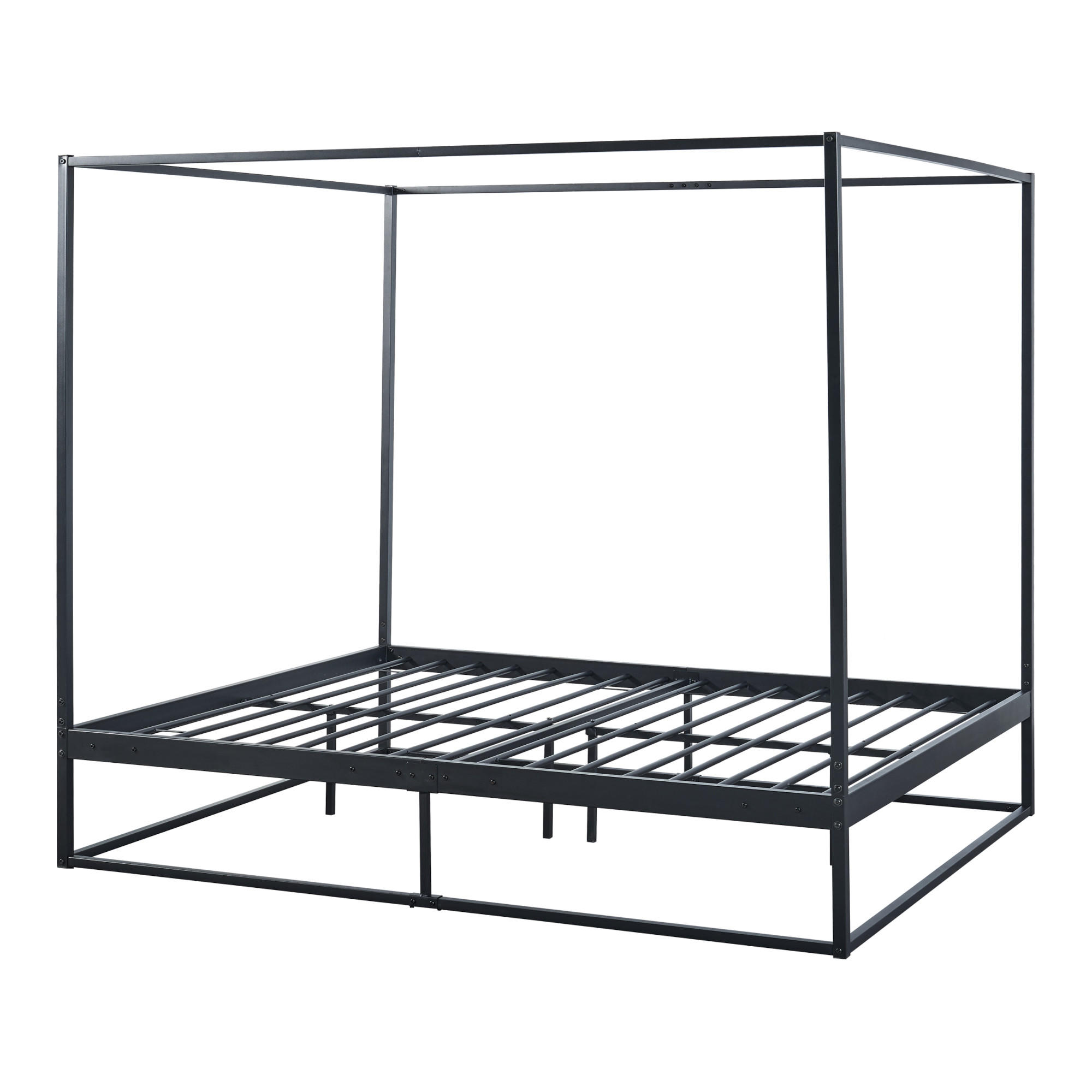 [en.casa] Himmelbett Schwarz 160x200 cm