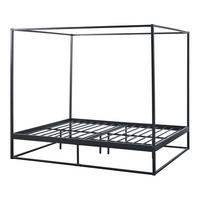 HIMMELBETT Kristianstad - Schwarz, Metall (160/200cm) - [en.casa]