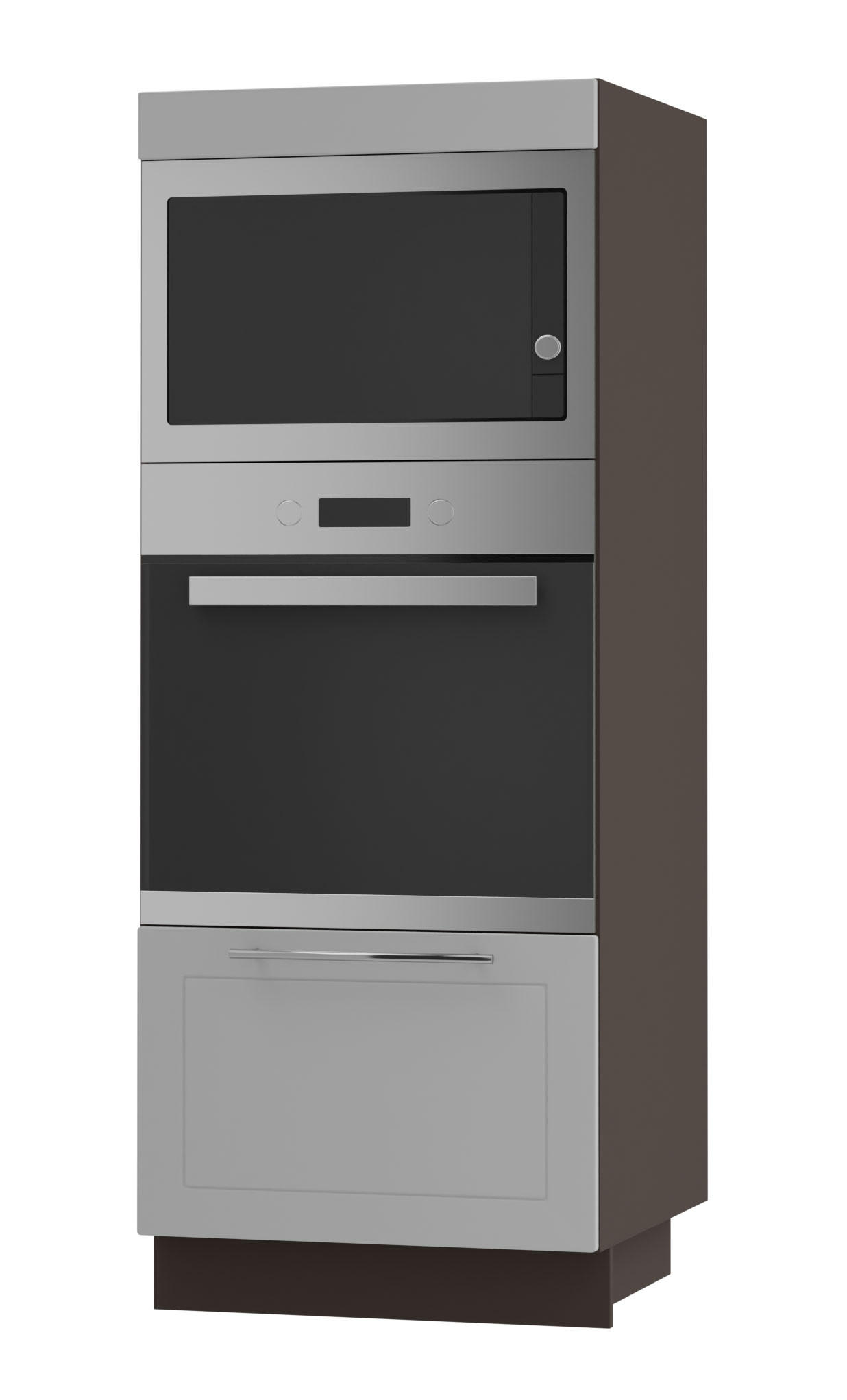 Feldmann-Wohnen Backofenhochschrank Grau, Dunkelgrau 60x154x59 cm