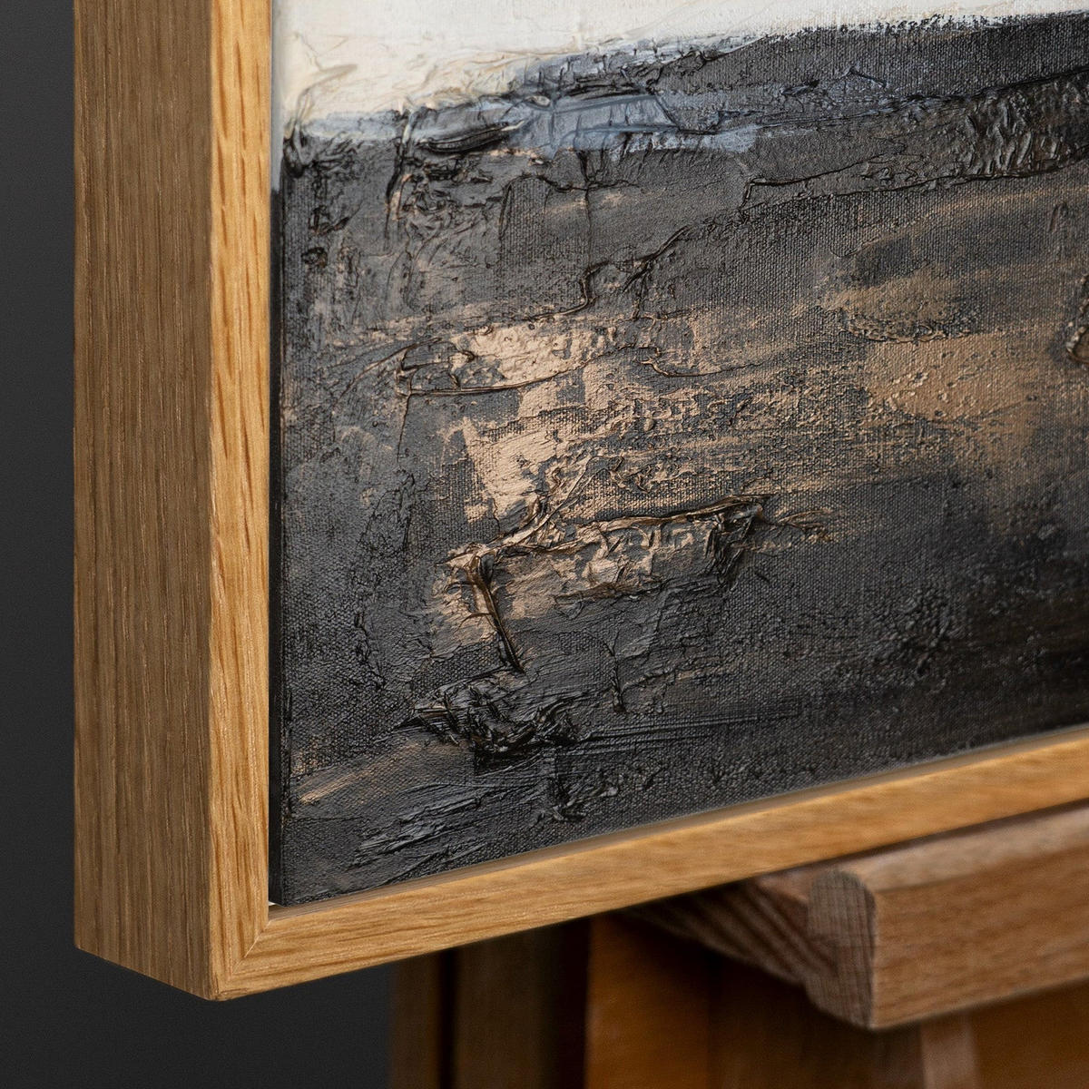 GEMÄLDE Geometrische Farben II Schattenfugenrahmen Eichefarben 180x120 cm - Eichefarben, Holz (180/120cm) - YS-art gallery
