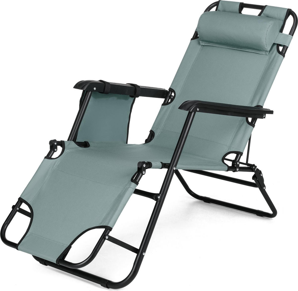 GARTEN-RELAXSESSEL bis 150 kg, Klappbar - Grau, Textil (61/31/153cm) - Outtec