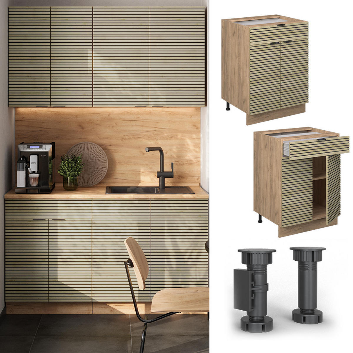 SPODNÍ SKŘÍŇKY Fame-Line Dubový panel - medově dubová/barva dubu, kompozitní dřevo (60/82/60cm) - Vicco