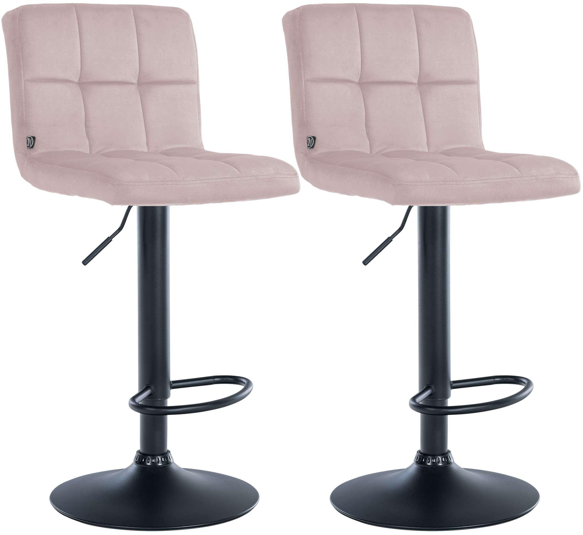 BARHOCKER 2 Samt Rosa - Schwarz/Rosa, Textil/Metall (46/94/47cm) - CLP