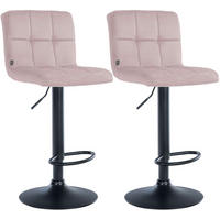 BARHOCKER 2 Samt Rosa - Schwarz/Rosa, Textil/Metall (46/94/47cm) - CLP