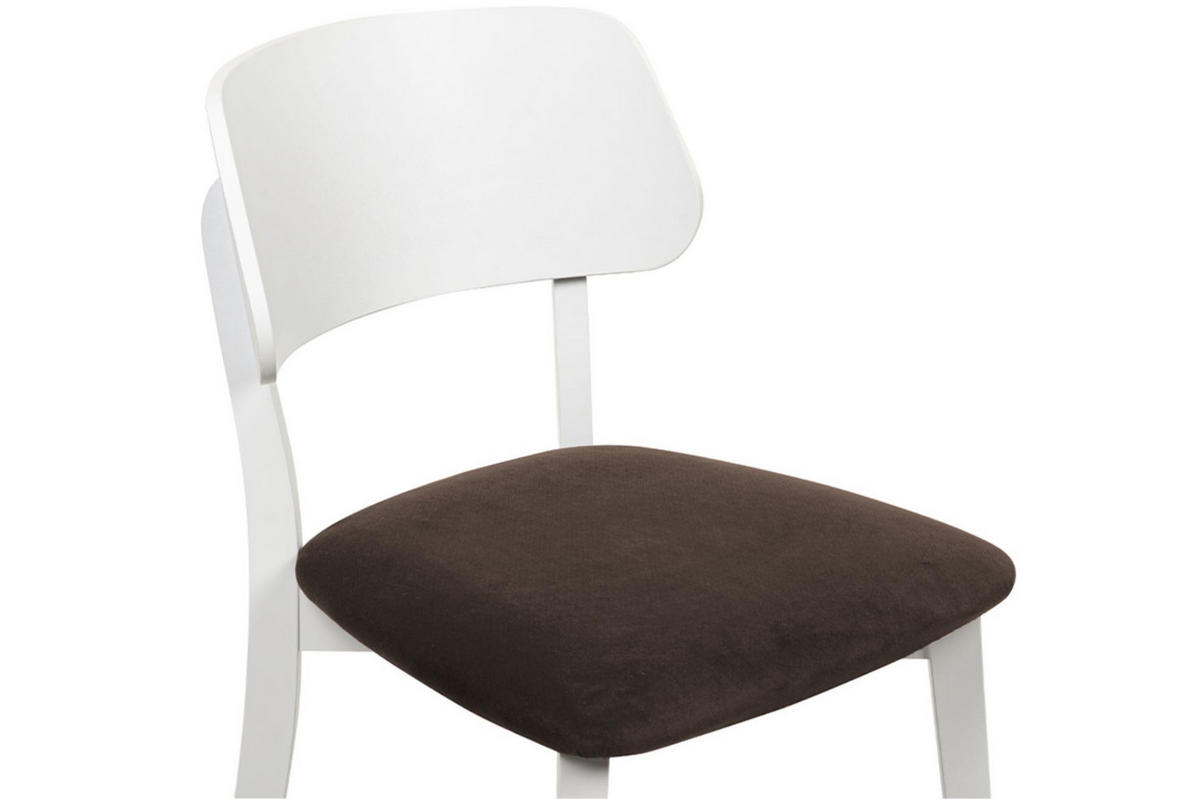 ESSZIMMERSTÜHLE VINIS (2er-Set), braun / weiß - Braun/Weiß, Holz/Buchenholz (47/81/45cm) - KONSIMO®
