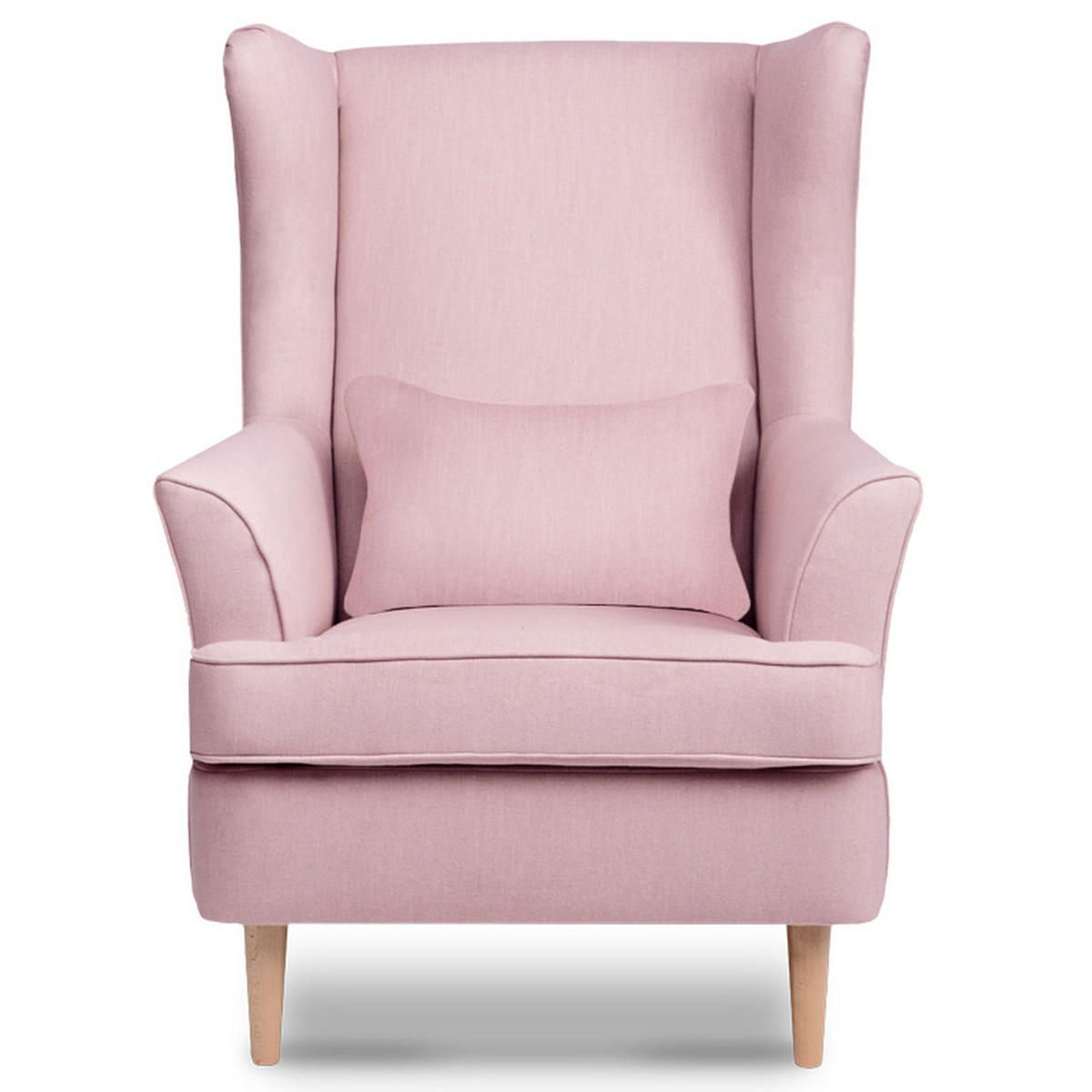 OHRENSESSEL STRALIS mit Sitzhocker, Rosa - Rosa, Textil (82/108/80cm) - KONSIMO®