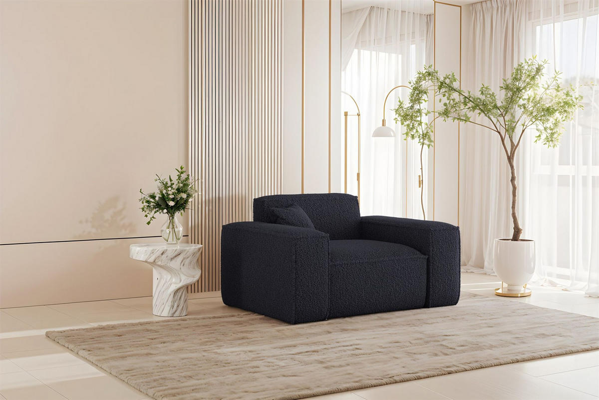 SOFASET Celes Premium 3-2-1 In Sven - Blau, Holzwerkstoff/Textil (218/73/90cm) - Fun Möbel
