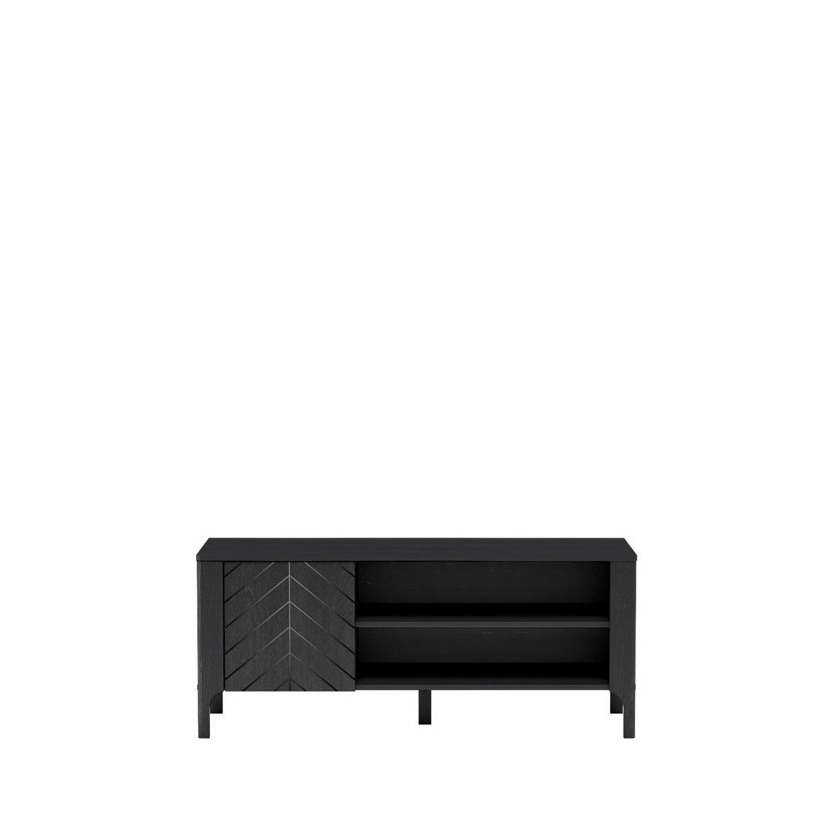 TV-LOWBOARD Malumi MM-6 135 x 57 x 40,5 cm Schwarz Paintflow - Schwarz, Holzwerkstoff/Metall (135/57/40.5cm) - Koseto
