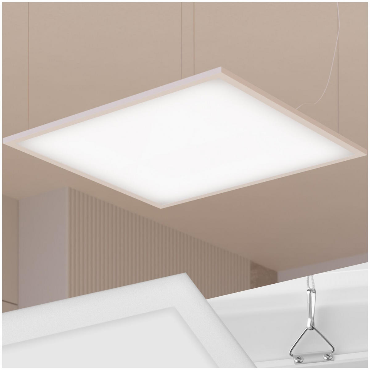 LED-PANEEL Lucerna, vielseitige Einsatzmöglichkeiten, weiß - Weiß, Textil (45/45/3.4cm) - tectake