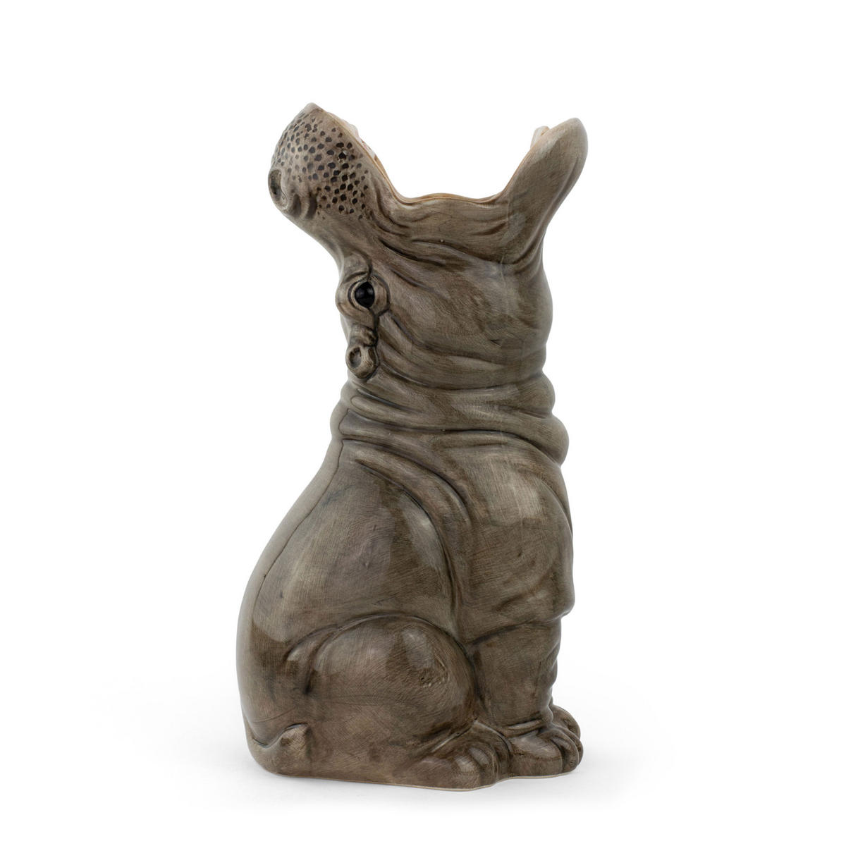 BLUMENVASE Hungry Hippo, Dolomit, Grau, 29 cm - Grau, Keramik (29cm) - Donkey Products
