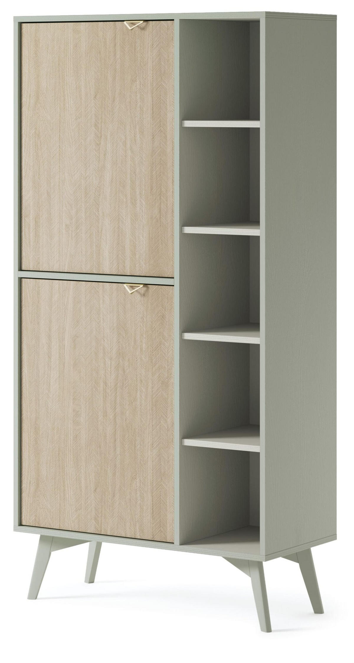 STANDREGAL - Abeto Grün Regal R80 - Eichefarben/Grün, Holz (80/160/38cm) - Möblo